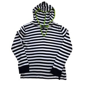 RLX Ralph Lauren Active Women's Striped Hoodie Long Sleeve Cotton Top XL